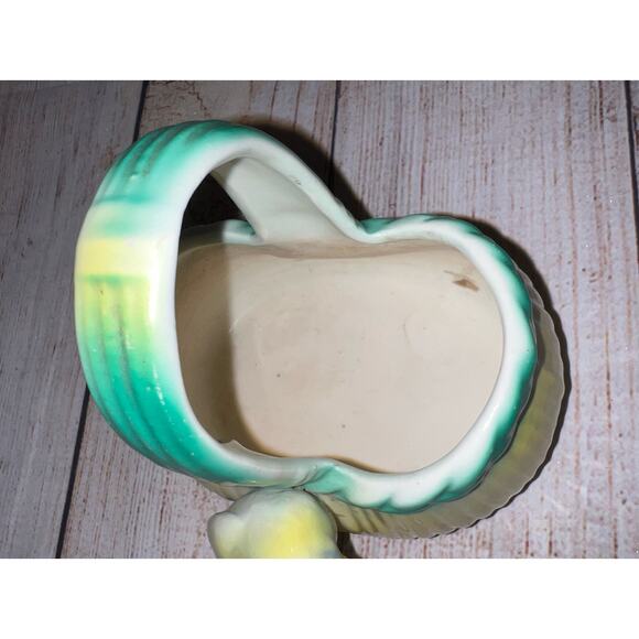 Czech Bird on Basket Red Mark Czechoslovakia Yellow Blue Art Pottery Antique - Picture 7 of 12